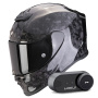 Casque Integral Scorpion Exo R1 Evo Carbon Air Onyx Black + Kit Bluetooth Lokui K30
