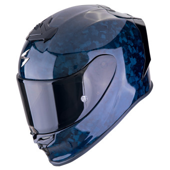 Scorpion Exo R1 Evo Carbon Air Onyx Blue + Kit bluetooth Exo-Com Link-1
