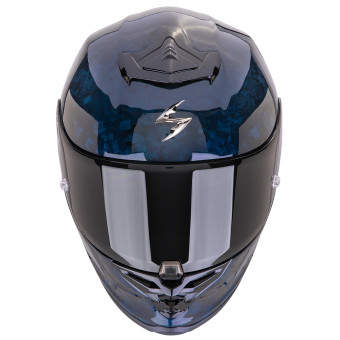 Scorpion Exo R1 Evo Carbon Air Onyx Blue + Kit bluetooth Exo-Com Link-1