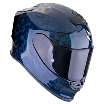 Scorpion Exo R1 Evo Carbon Air Onyx Blue + Kit bluetooth Exo-Com Link-1