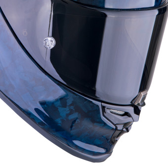 Scorpion Exo R1 Evo Carbon Air Onyx Blue + Kit bluetooth Exo-Com Link-1