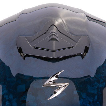 Scorpion Exo R1 Evo Carbon Air Onyx Blue + Kit bluetooth Exo-Com Link-1