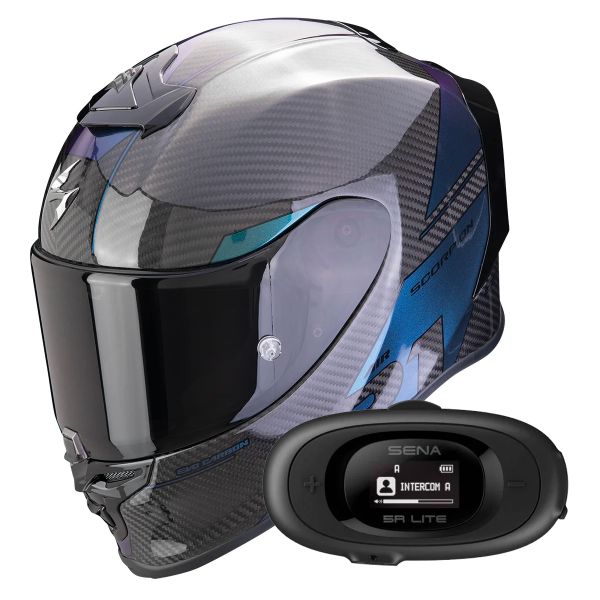 Integral Scorpion Exo R1 Evo Carbon Air Rally Black Chameleon + Kit bluetooth 5R Lite Solo