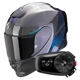 Integral Scorpion Exo R1 Evo Carbon Air Rally Black Chameleon + Kit Bluetooth 5S Solo