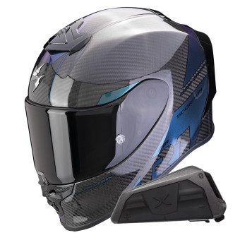 Integral Scorpion Exo R1 Evo Carbon Air Rally Chameleon + Kit bluetooth Exo-Com Link-1