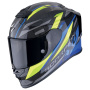 Casque Integral Scorpion Exo R1 Evo Carbon Air Runner Negro Azul Amarillo Fluo
