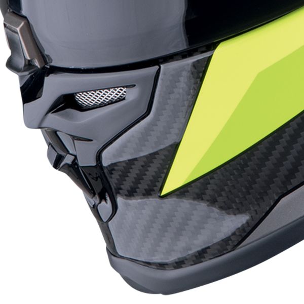 Scorpion Exo R1 Evo Carbon Air Runner Blue Yellow + Kit bluetooth Exo-Com Link-1C