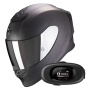 Casque Integral Scorpion Exo R1 Evo Carbon Air Solid Matt Black + Kit bluetooth 5R Lite