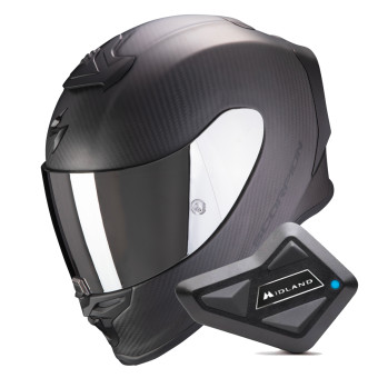 Integral Scorpion Exo R1 Evo Carbon Air Solid Matt Black + Kit Bluetooth BT Mini