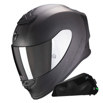 Integral Scorpion Exo R1 Evo Carbon Air Solid Matt Black + Kit bluetooth Exo-Com Link-1C