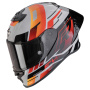 Casque Integral Scorpion Exo R1 Evo II Air Adrenaline Grey Red Orange