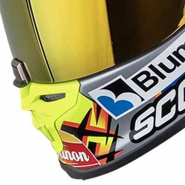 Scorpion Exo R1 Evo II Air Aron Misano Silver Neon Yellow Blue