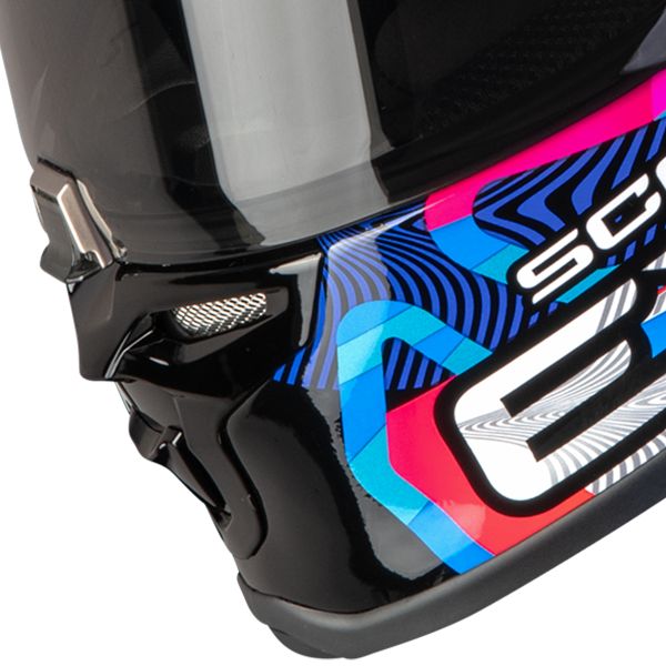 Scorpion Exo R1 Evo II Air Cornering White Blue Pink