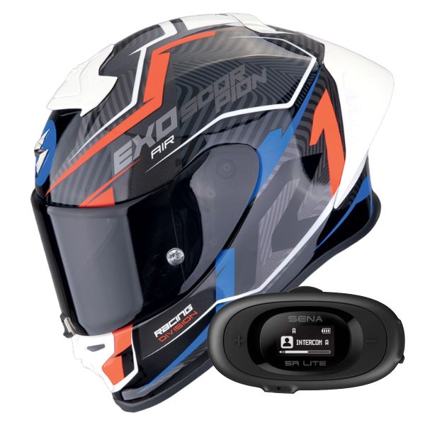 Integral Scorpion Exo R1 Evo II Air Coup Black Red Blue + Kit bluetooth 5R Lite