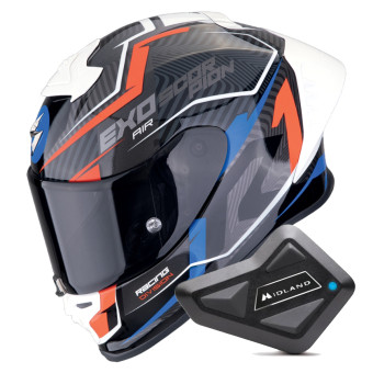 Integral Scorpion Exo R1 Evo II Air Coup Black Red Blue + Kit Bluetooth BT Mini