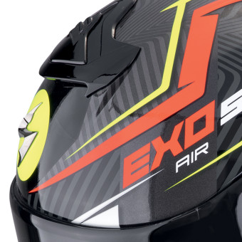 Scorpion Exo R1 Evo II Air Coup Black Red Yellow Fluo + Kit Bluetooth BT Mini
