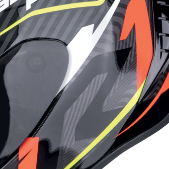 Scorpion Exo R1 Evo II Air Coup Black Red Yellow Fluo + Kit Bluetooth BT Mini