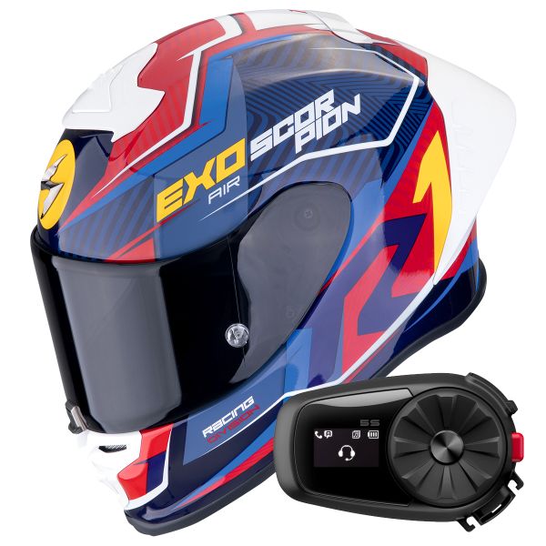 Integral Scorpion Exo R1 Evo II Air Coup Black Red Yellow + Kit Bluetooth 5S Solo