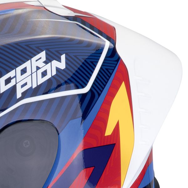 Scorpion Exo R1 Evo II Air Coup Black Red Yellow + Kit bluetooth Exo-Com Link-1