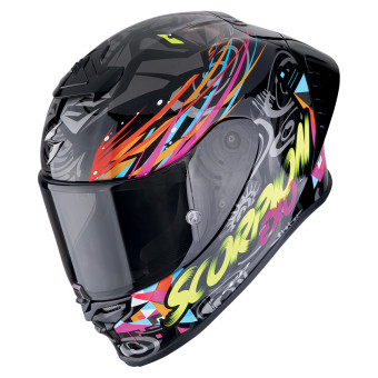 Casque Integral Scorpion Exo R1 Evo II Air Savage Negro Azul Rosa Casque Integral Scorpion Exo R1 Evo II Air Savage Negro Azul Rosa