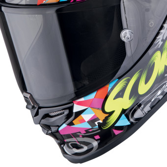 Scorpion Exo R1 Evo II Air Savage Black Blue Pink + Kit bluetooth Exo-Com Link-1C