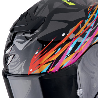 Scorpion Exo R1 Evo II Air Savage Black Blue Pink + Kit bluetooth Exo-Com Link-1C