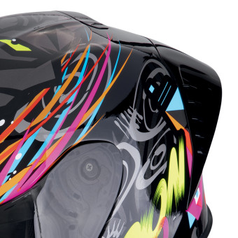 Scorpion Exo R1 Evo II Air Savage Black Blue Pink + Kit bluetooth Exo-Com Link-1C