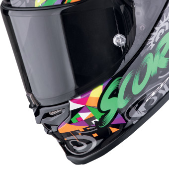 Scorpion Exo R1 Evo II Air Savage Black Green Orange + Kit Bluetooth 5S Solo