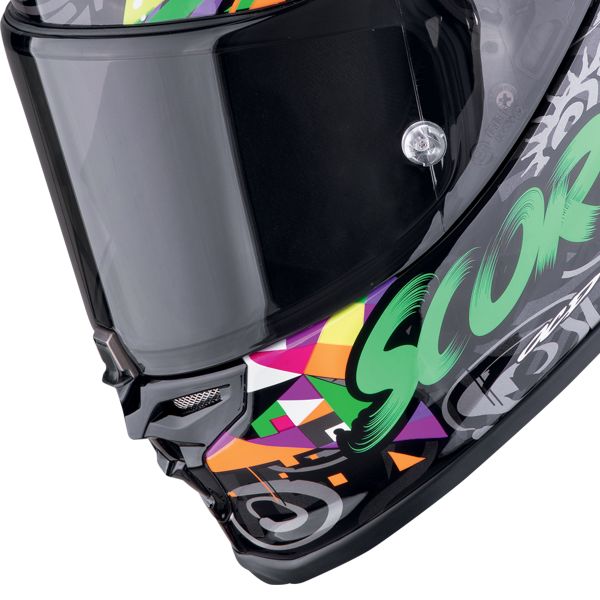 Scorpion Exo R1 Evo II Air Savage Green Orange + Kit bluetooth Exo-Com Link-1C