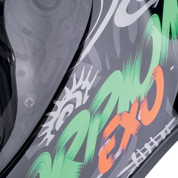 Scorpion Exo R1 Evo II Air Savage Green Orange + Kit bluetooth Exo-Com Link-1C