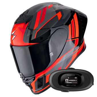 Integral Scorpion Exo R1 Evo II Air Vital Black Silver Red + Kit bluetooth 5R Lite Solo