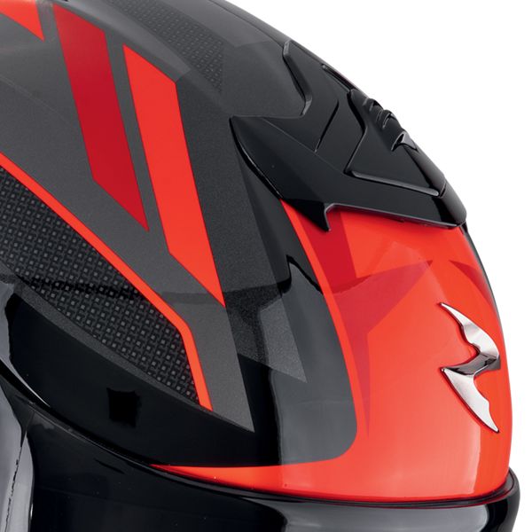 Scorpion Exo R1 Evo II Air Vital Black Silver Red + Kit Bluetooth 5S Solo