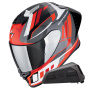 Casque Integral Scorpion Exo R1 Evo II Air Vital Grey White Red + Kit bluetooth Exo-Com Link-1
