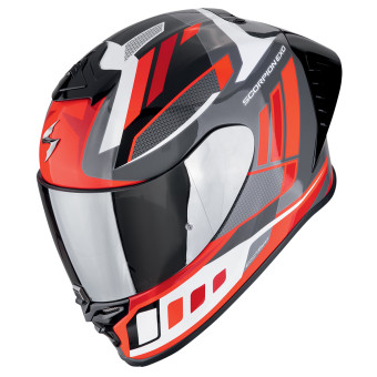 Scorpion Exo R1 Evo II Air Vital Grey White Red + Kit bluetooth Exo-Com Link-1