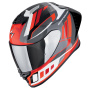Casque Integral Scorpion Exo R1 Evo II Air Vital Gris Blanco Rojo