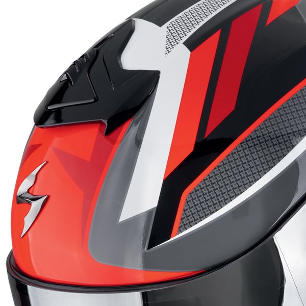 Scorpion Exo R1 Evo II Air Vital Grey White Red + Kit Bluetooth 5S Solo