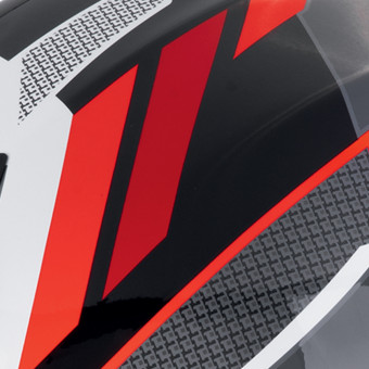 Scorpion Exo R1 Evo II Air Vital Grey White Red + Kit bluetooth Exo-Com Link-1
