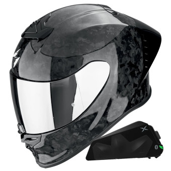 Integral Scorpion Exo R1 Evo II Carbon Air Onyx Black + Kit bluetooth Exo-Com Link-1C