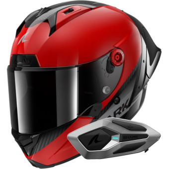 Casque Integral Shark Aeron GP Blank SP Carbon Red Anthracite + Kit Bluetooth Sena for Shark M Casque Integral Shark Aeron GP Blank SP Carbon Red Anthracite + Kit Bluetooth Sena for Shark M