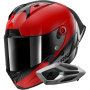 Casque Integral Shark Aeron GP Blank SP Carbon Red Anthracite + Kit Bluetooth Sena for Shark M