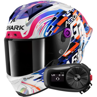 Integral Shark Aeron GP Blank SP Replica Zarco GP de France + Kit Bluetooth 5S Solo