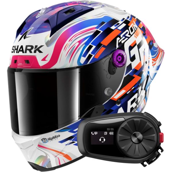 Integral Shark Aeron GP Blank SP Replica Zarco GP de France + Kit Bluetooth 5S Solo