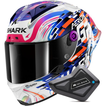 Integral Shark Aeron GP Blank SP Replica Zarco GP de France + Kit Bluetooth BT Mini