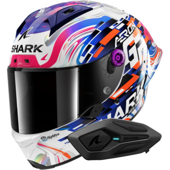 Integral Shark Aeron GP Blank SP Replica Zarco GP de France + Kit Bluetooth Sena for Sh