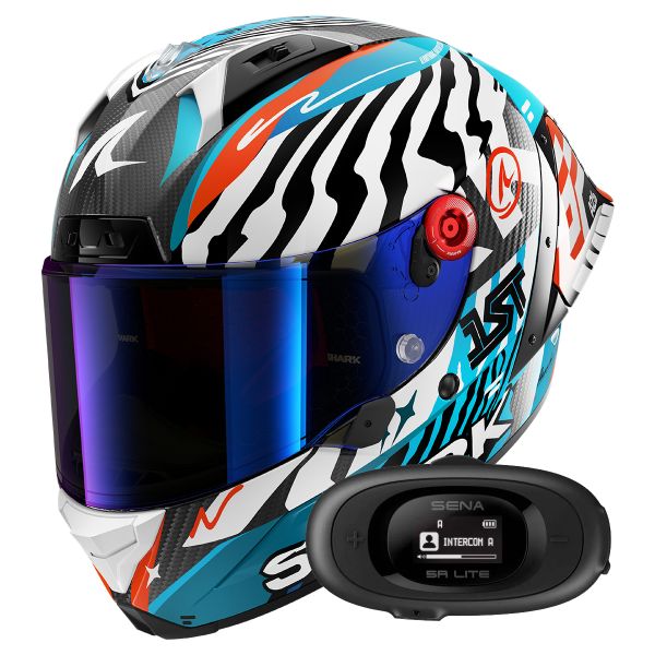 Integral Shark Aeron GP FIM 2 Racing Speed-Fancy DWB + Kit bluetooth 5R Lite Solo