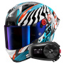 Casque Integral Shark Aeron GP FIM 2 Racing Speed-Fancy DWB + Kit Bluetooth 5S Solo