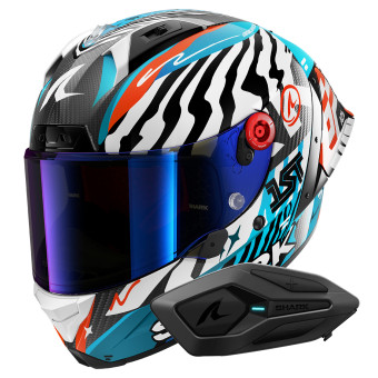 Integral Shark Aeron GP FIM 2 Racing Speed-Fancy DWB + Kit Bluetooth Sena for Shark Sol