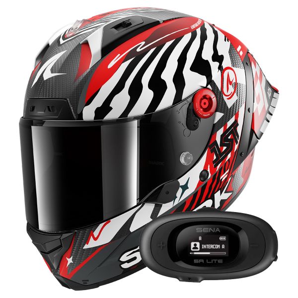 Integral Shark Aeron GP FIM 2 Racing Speed-Fancy Mat DWR + Kit bluetooth 5R Lite Solo