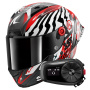 Casque Integral Shark Aeron GP FIM 2 Racing Speed-Fancy Mat DWR + Kit Bluetooth 5S Solo
