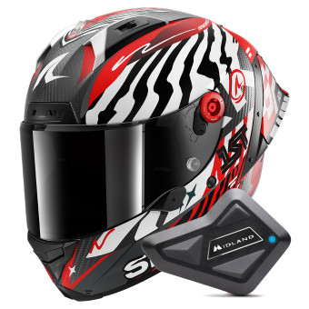 Integral Shark Aeron GP FIM 2 Racing Speed-Fancy Mat DWR + Kit Bluetooth BT Mini